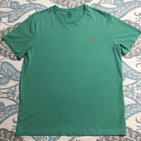 Green polo shirt with orange horse Clearance